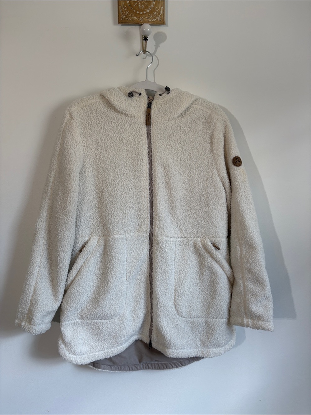 Gerry Weber Off-White Sherpa Hooded Zip-Up Jacket
